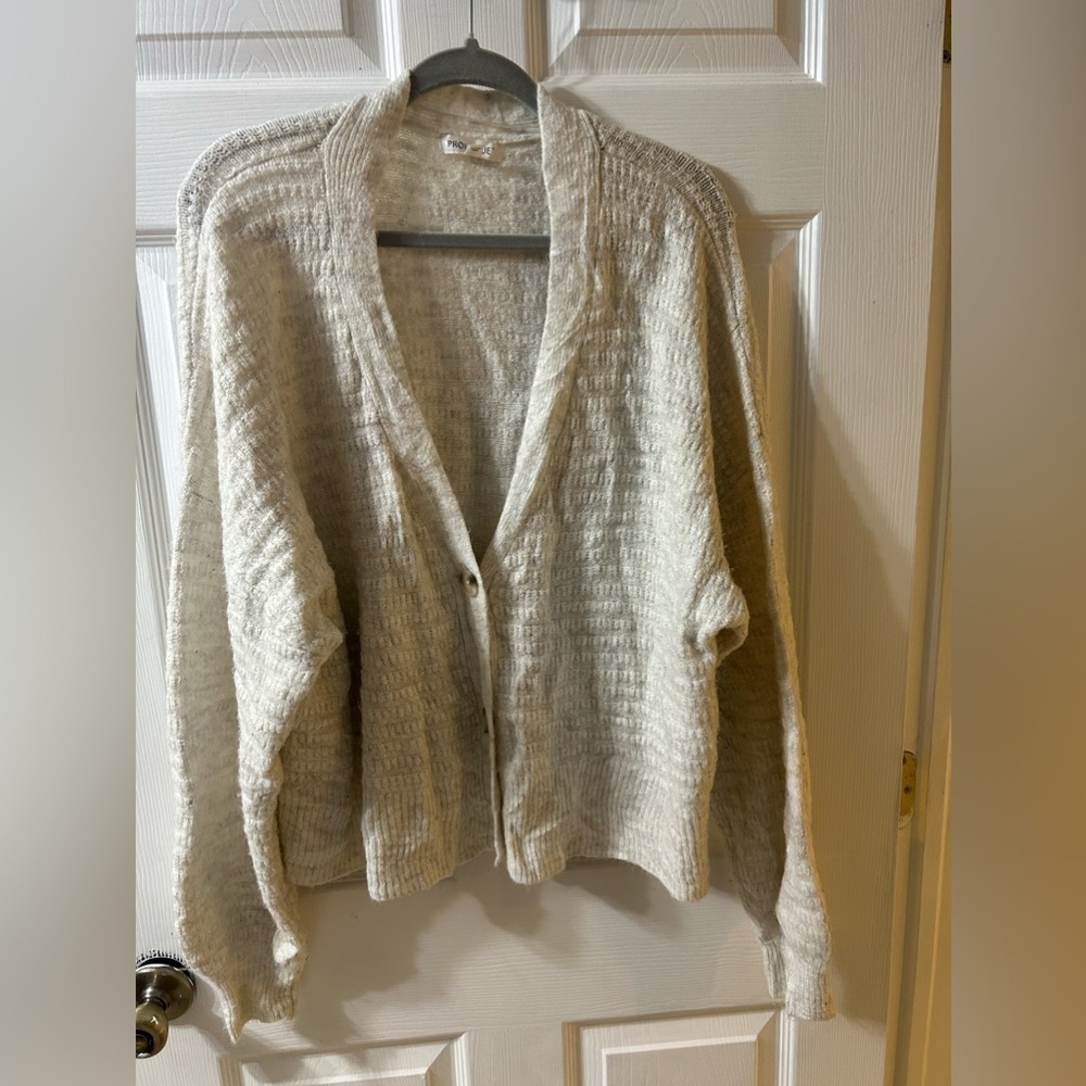 Prologue Cardigan Xl White Long Sleeve Waist Length